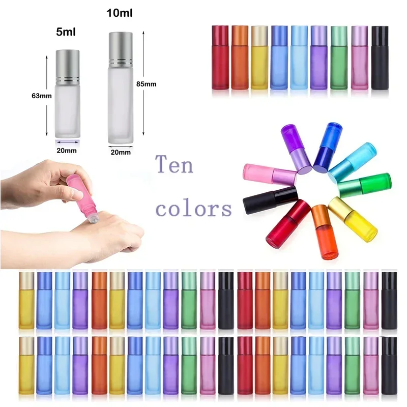 Perfume Fragrance Booster - 10/30/50Pcs 5-10ml Frosted Glass Roller Bottles