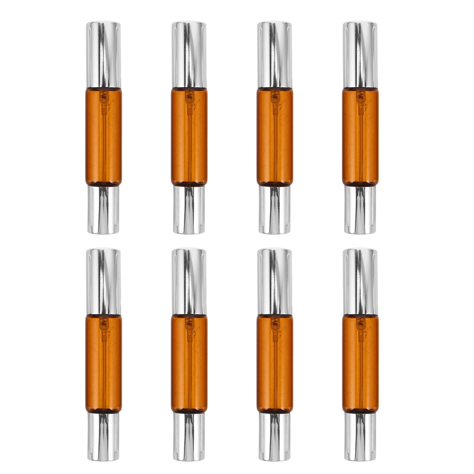 Perfume Travel Set - 8Pcs Amber Glass Essential Oil Roller