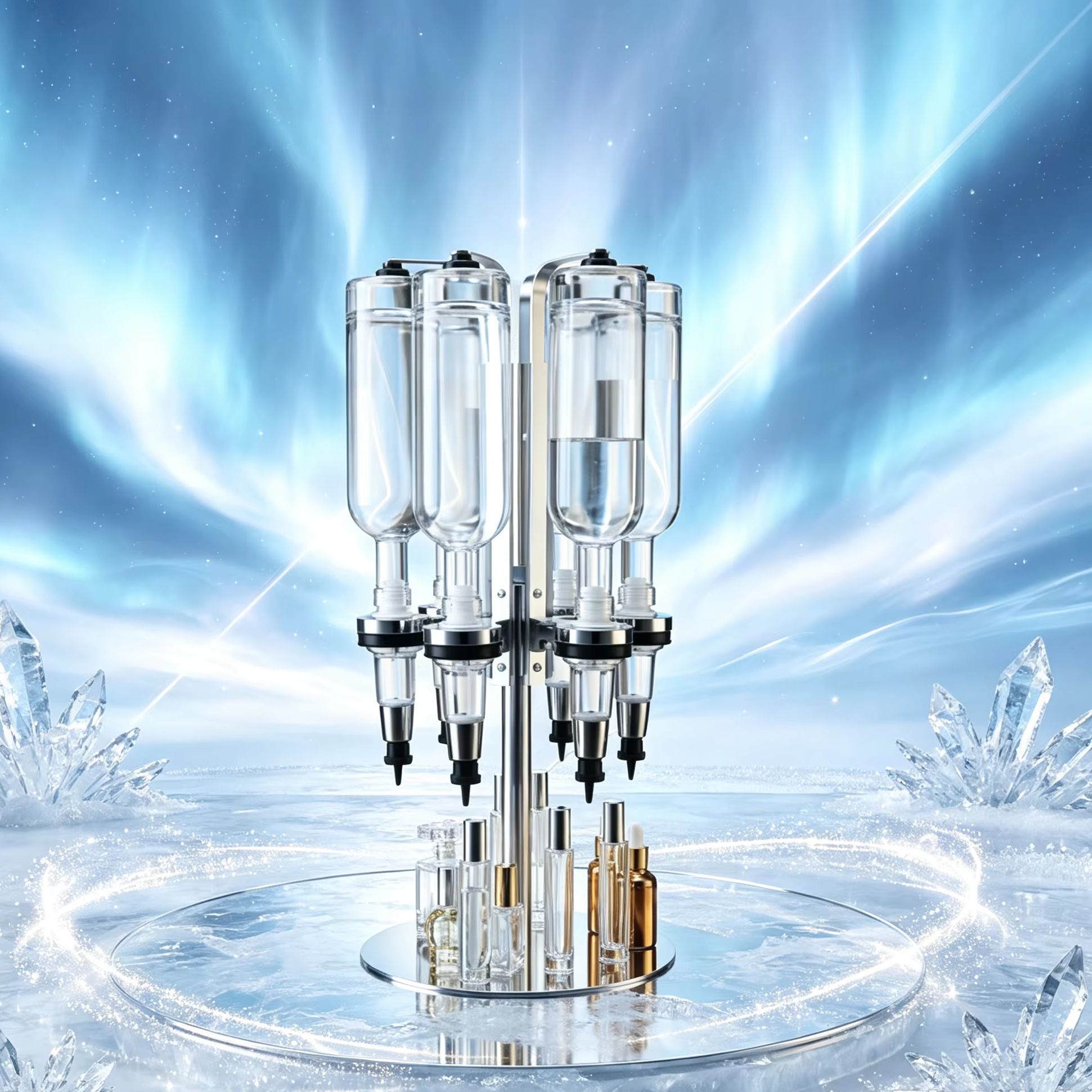 Perfume Fragrance Holder - Silver 375ml 6 Bottle Perfume Dispenser