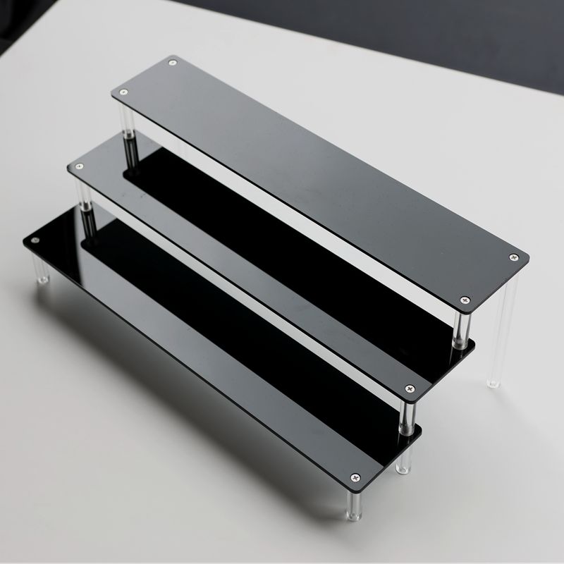 Perfume Fragrance Holder - Black Acrylic Display Shelf Stand for