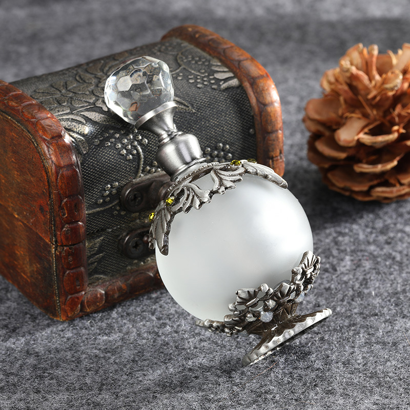 Antique Silver Metal Glass Per - Perfume Fragrance Holder recension och pris