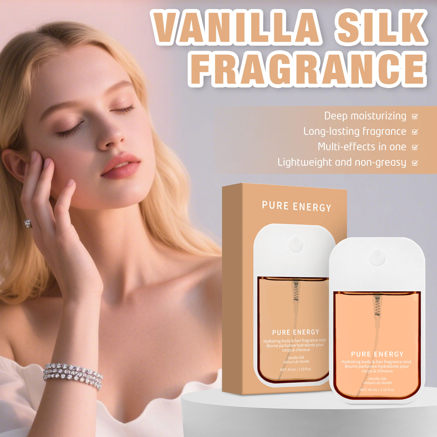 Vanilla Velvet Body Mist for W - Fragrance Perfume For Hair recension och pris