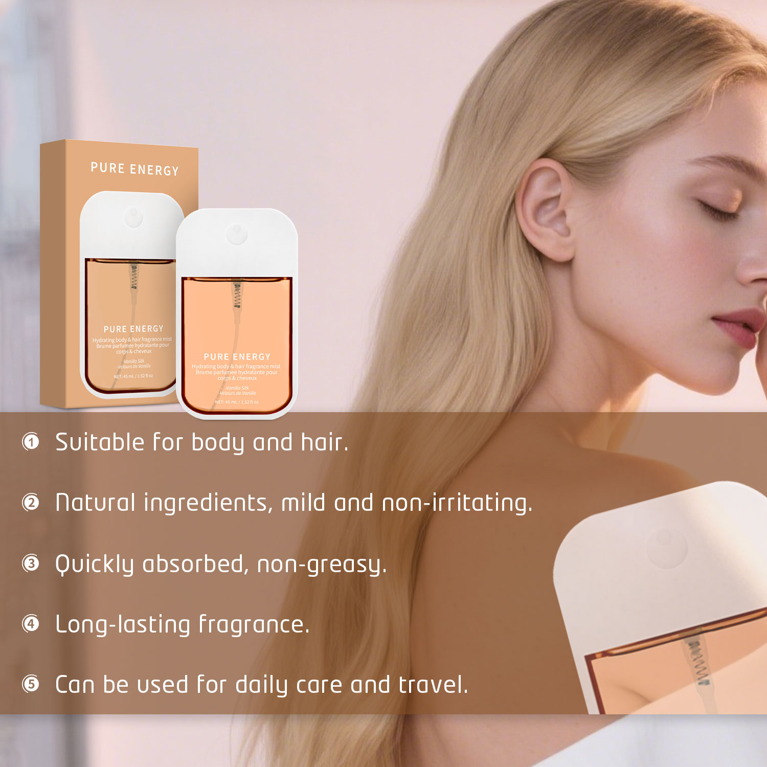 Vanilla Velvet Body Mist for W - Fragrance Perfume For Hair recension och pris